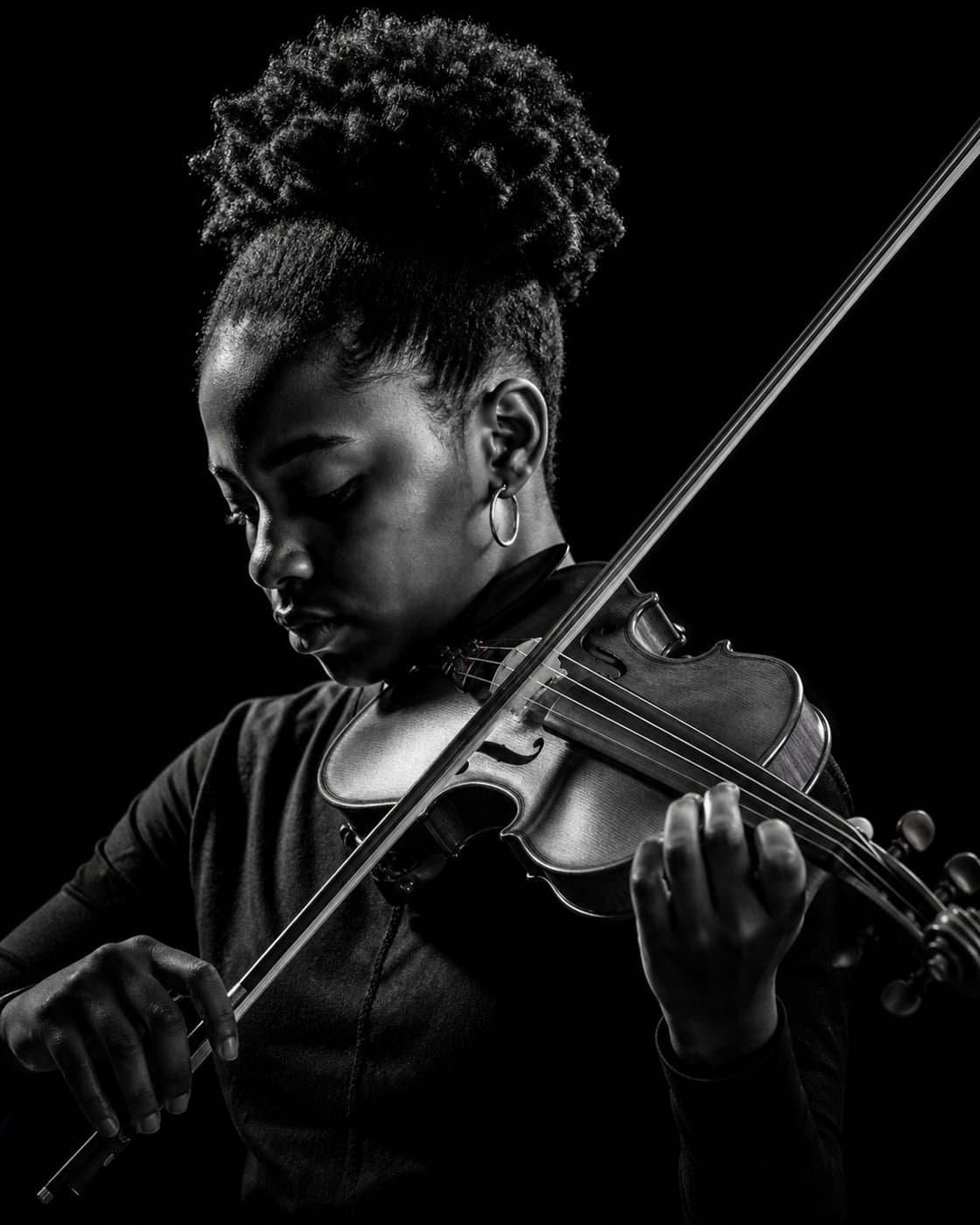 Young violinist representing youth arts as civic infrastructure
